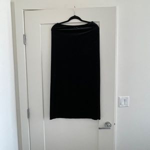 Impressions black Velvet midi skirt